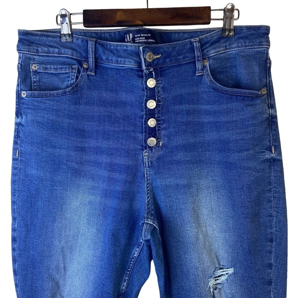 Gap Plus Size 18 Jeans High Rise Universal Legging Distressed - Picture 2 of 9